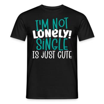Pas de célibataire solitaire est juste de jolis célibataires heureux - T-shirt homme - noir - Devant - AI Model Male 178 light (178cm)