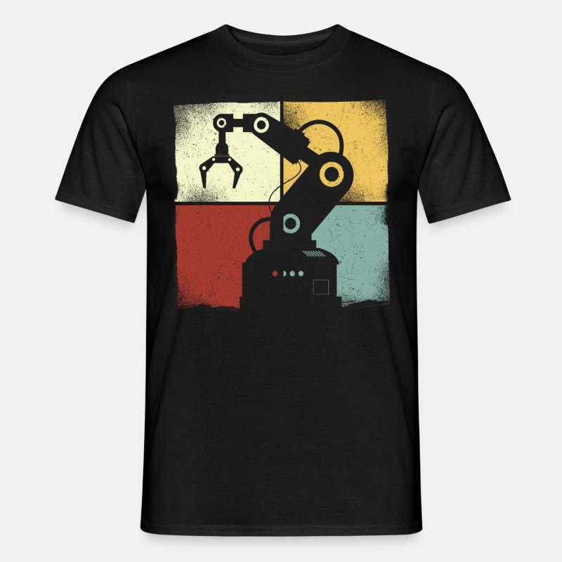Robot Robotics Engineer Retro - Männer T-Shirt - Schwarz