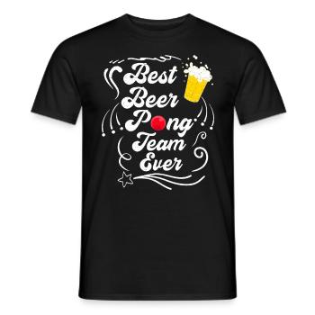 Beer Pong Team Party Game Beer Pong - T-shirt homme - noir - Devant - AI Model Male 178 light (178cm)