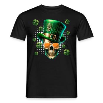 Fête de la Saint-Patrick Squelette irlandais leprechaun - T-shirt homme - noir - Devant - AI Model Male 178 light (178cm)