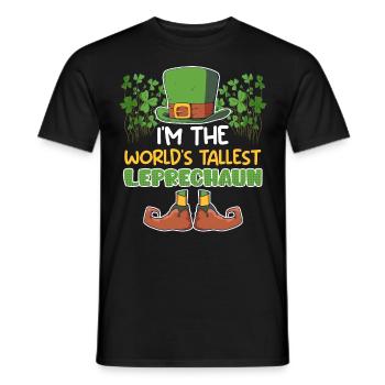 World's largest leprechaun St. Patrick's Day - Men's T-Shirt - black - Front - AI Model Male 178 light (178cm)