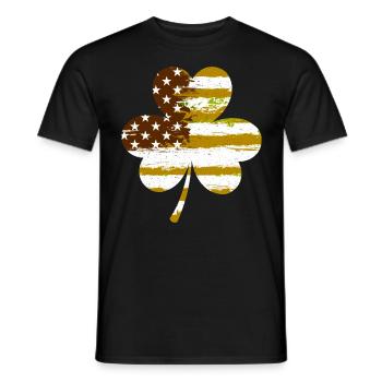 USA Clover Lucky Charm États-Unis - T-shirt homme - noir - Devant - AI Model Male 178 light (178cm)