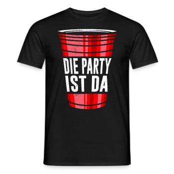 Beer Pong Die Party ist da Party Bier Pong - Männer T-Shirt - Schwarz - Vorne - AI Model Male 178 light (178cm)
