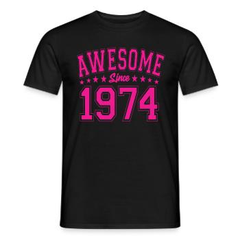 Awesome Since 1974 Birthday 1974 Vintage 1974 - Men's T-Shirt - black - Front - AI Model Male 178 light (178cm)