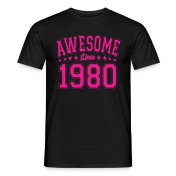 Awesome Since 1980 Geburtstag 1980 Vintage 1980 - Männer T-Shirt - Schwarz - Vorne - AI Model Male 178 light (178cm)