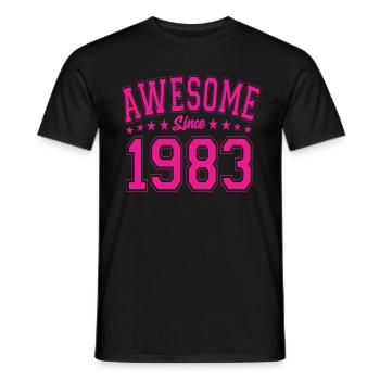 Awesome Since 1983 Birthday 1983 Vintage 1983 - Men's T-Shirt - black - Front - AI Model Male 178 light (178cm)