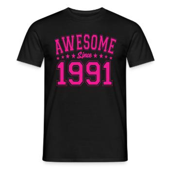 Génial depuis 1991 Anniversaire 1991 Millésime 1991 - T-shirt homme - noir - Devant - AI Model Male 178 light (178cm)