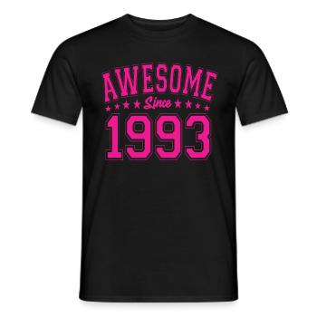 Awesome Since 1993 Birthday 1993 Vintage 1993 - Men's T-Shirt - black - Front - AI Model Male 178 light (178cm)