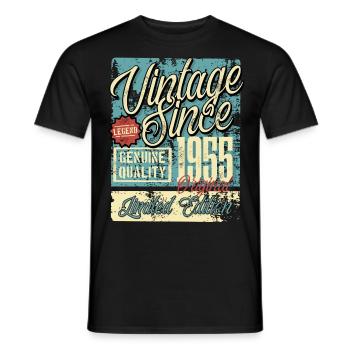 1955 Birthday vintage retro legend - Men's T-Shirt - black - Front - AI Model Male 178 light (178cm)