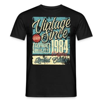 1984 Birthday vintage Retro Legend - Men's T-Shirt - black - Front - AI Model Male 178 light (178cm)