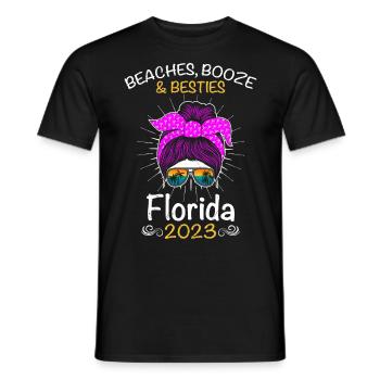 Beaches Booze Besties Florida 2023 Spring Break - Men's T-Shirt - black - Front - AI Model Male 178 light (178cm)