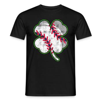 Baseball Player Clover Lucky Charm - Men's T-Shirt - black - Front - AI Model Male 178 light (178cm)