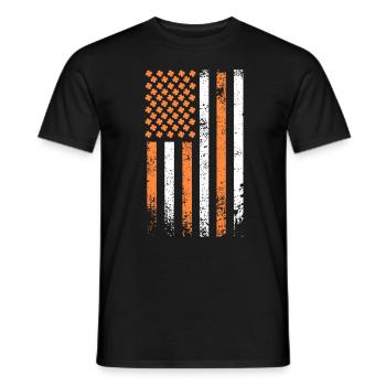 USA St. Patrick's Day Clover Leaves USA Flag - Men's T-Shirt - black - Front - AI Model Male 178 light (178cm)