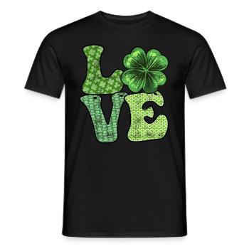 Irish Love St. Patrick's Day - Men's T-Shirt - black - Front - AI Model Male 178 light (178cm)