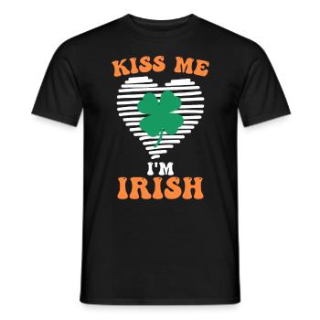 Kiss me I'm Irish Irish St Patrick's Day - Men's T-Shirt - black - Front - AI Model Male 178 light (178cm)