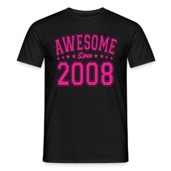 Awesome Since 2008 Geburtstag 2008 Vintage 2008 - Männer T-Shirt - Schwarz - Vorne - AI Model Male 178 light (178cm)