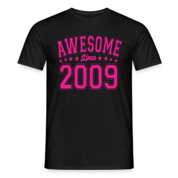Génial depuis 2009 anniversaire 2009 millésime 2009 - T-shirt homme - noir - Devant - AI Model Male 178 light (178cm)