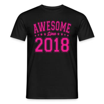Awesome Since 2018 Birthday 2018 Vintage 2018 - Men's T-Shirt - black - Front - AI Model Male 178 light (178cm)