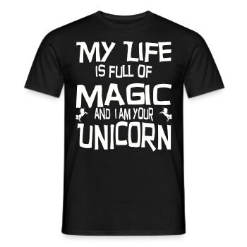 Magic Unicorn - Men's T-Shirt - black - Front - AI Model Male 178 light (178cm)
