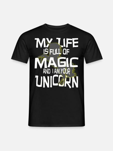 Das Einhorn Logo - Männer T-Shirt - Schwarz