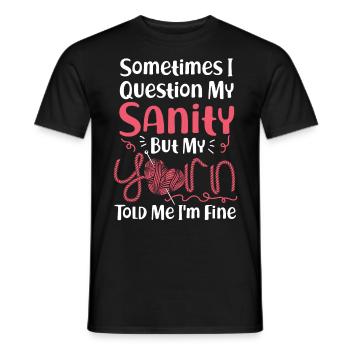 Knitting Knitter Sometimes I - Men's T-Shirt - black - Front - AI Model Male 178 light (178cm)