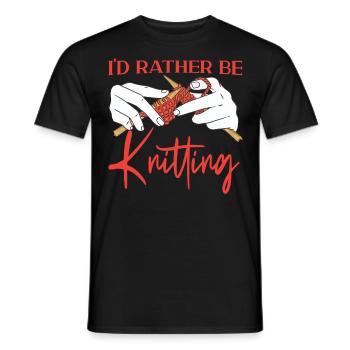 Knitting Knitter I'd Rather Be - Men's T-Shirt - black - Front - AI Model Male 178 light (178cm)