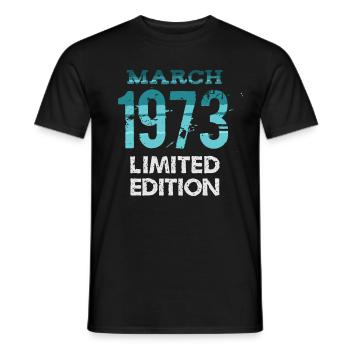 Millésime Mars 1973 Edition Limitée - T-shirt homme - noir - Devant - AI Model Male 178 light (178cm)