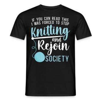 Knitting Knitter If You Can Read - Men's T-Shirt - black - Front - AI Model Male 178 light (178cm)