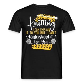 Knitting Knitter Knitting I Can - Men's T-Shirt - black - Front - AI Model Male 178 light (178cm)