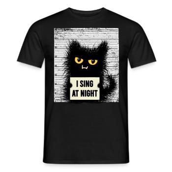 Criminal Cat Saying Funny Cat Sarcasm - Men's T-Shirt - black - Front - AI Model Male 178 light (178cm)