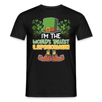 World's largest leprechaun St. Patrick's Day - Men's T-Shirt - black - Front - AI Model Male 178 light (178cm)