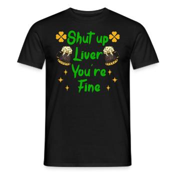Liver be calm drink beer Irish beer - Men's T-Shirt - black - Front - AI Model Male 178 light (178cm)