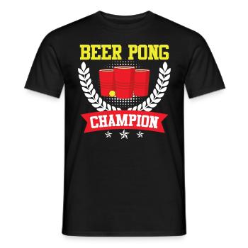Beer Pong Champion Bierpong Party Bier Pong - T-shirt homme - noir - Devant - AI Model Male 178 light (178cm)