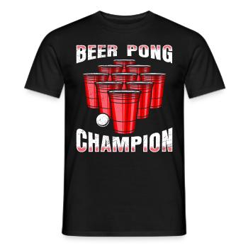 Bierpong Champion Beer Pong Champ Bier Pong - T-shirt homme - noir - Devant - AI Model Male 178 light (178cm)