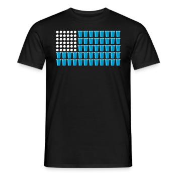 USA College Party Game Spring Break Beer Pong - T-shirt homme - noir - Devant - AI Model Male 178 light (178cm)