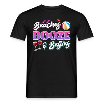 Beaches Booze Besties Sommerurlaub Spring Break - Männer T-Shirt - Schwarz - Vorne - AI Model Male 178 light (178cm)