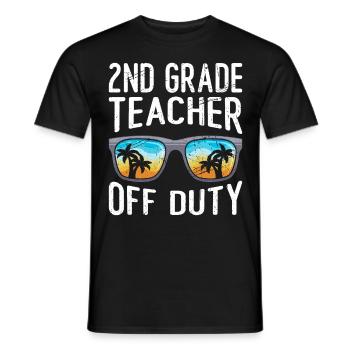 Professeur de classe de deuxième classe en congé Professeur de vacances - T-shirt homme - noir - Devant - AI Model Male 178 light (178cm)