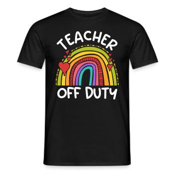 Teacher off duty Lehrerin außer Dienst Lehrer - Männer T-Shirt - Schwarz - Vorne - AI Model Male 178 light (178cm)
