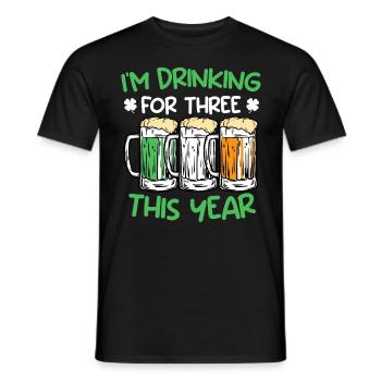 Trinke für drei dieses Jahr St. Patrick's Day - Männer T-Shirt - Schwarz - Vorne - AI Model Male 178 light (178cm)