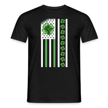 USA St. Patrick's Day Kleeblätter USA Flagge - Männer T-Shirt - Schwarz - Vorne - AI Model Male 178 light (178cm)