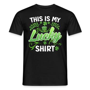 My Happiness Shirt Lucky Charm St. Patrick's Day - Men's T-Shirt - black - Front - AI Model Male 178 light (178cm)