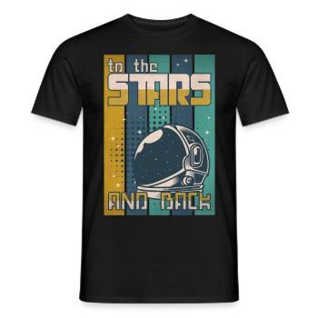 Zu den Sternen und zurück. - Männer T-Shirt - Schwarz - Vorne - AI Model Male 178 light (178cm)
