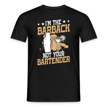 At The Barback Not Your Bartender - Men's T-Shirt - black - Front - AI Model Male 178 light (178cm)
