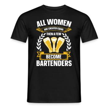 Juste quelques-uns deviennent barmans barman drôle - T-shirt homme - noir - Devant - AI Model Male 178 light (178cm)