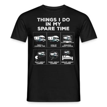 Things in my spare time Motorhome Camping - Men's T-Shirt - black - Front - AI Model Male 178 light (178cm)