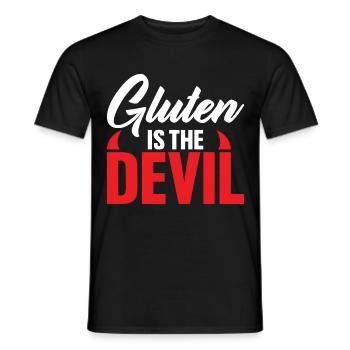 Funny Gluten est le diable pour les amateurs sans gluten - T-shirt homme - noir - Devant - AI Model Male 178 light (178cm)
