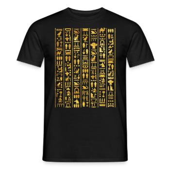 Hiéroglyphes égyptiens pour archéologue - T-shirt homme - noir - Devant - AI Model Male 178 light (178cm)