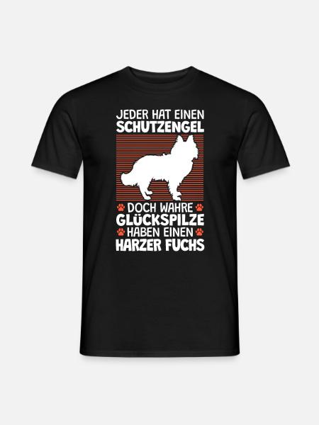 Harzer Fuchs ist mein Schutzengel Hütehund - Männer T-Shirt - Schwarz