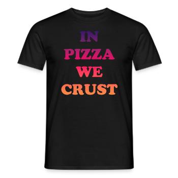 In Pizza we crust - Men's T-Shirt - black - Front - AI Model Male 178 light (178cm)
