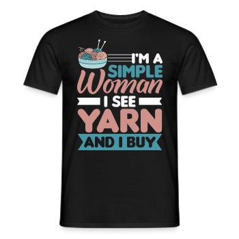 Handmade knitting funny knitting saying - Men's T-Shirt - black - Front - AI Model Male 178 light (178cm)
